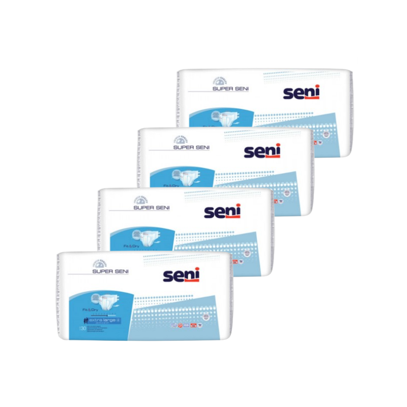 Seni Super XL - Pack de 4 sachets - Couches adulte Super Seni - 1 Seni Super XL - Pack de 4 sachets - Couches adulte Super Seni - 1