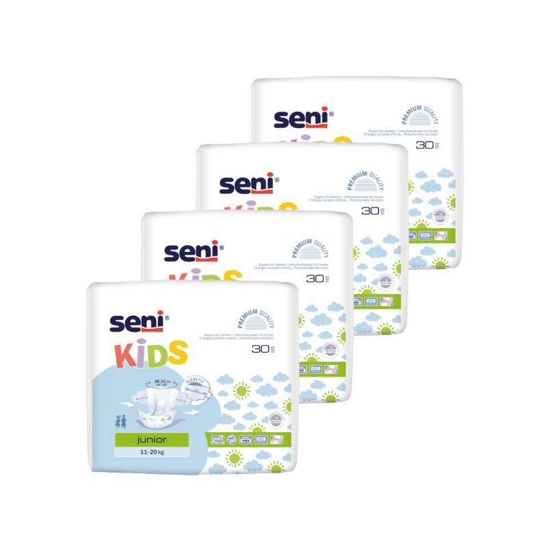 Seni Kids Junior - 11 / 20 kg - Pack de 4 sachets - Couches ado Seni Kids - 1 Seni Kids Junior - 11 / 20 kg - Pack de 4 sachets - Couches ado Seni Kids - 1