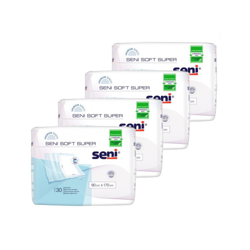 Seni Soft Super - Alèses 90x170 cm - Pack de 4 sachets Seni Soft - 1 Seni Soft Super - Alèses 90x170 cm - Pack de 4 sachets Seni Soft - 1