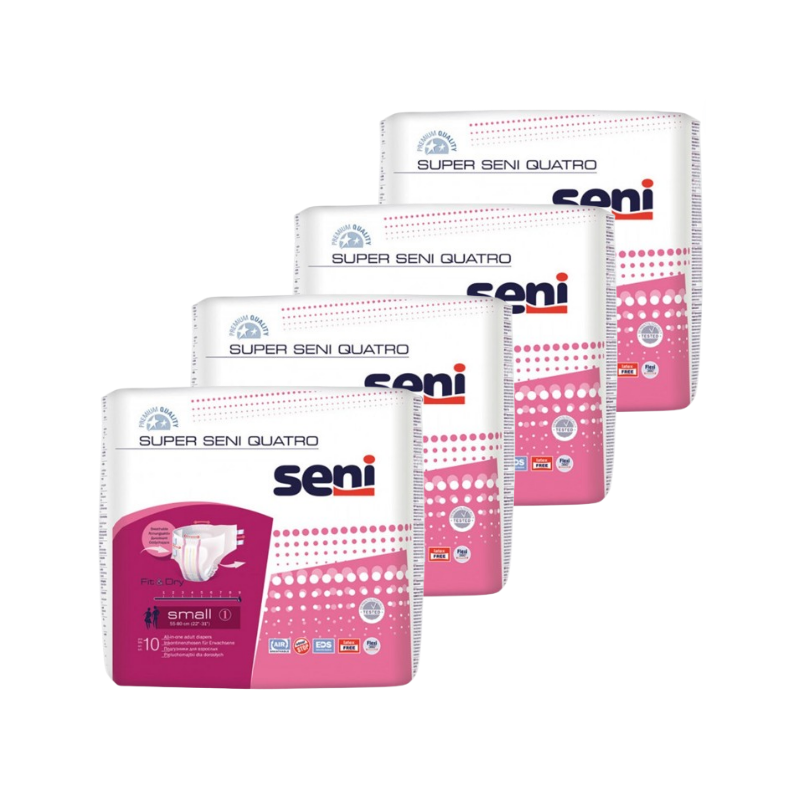 Super Seni Quatro S - Pack de 4 sachets - Couches adulte Super Seni - 1 Super Seni Quatro S - Pack de 4 sachets - Couches adulte Super Seni - 1