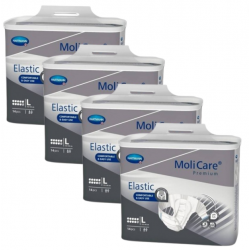 Hartmann MoliCare Elastic L - 10 Gouttes - Couches adulte - Pack de 4 sachets Hartmann Molicare Premium Elastic - 1