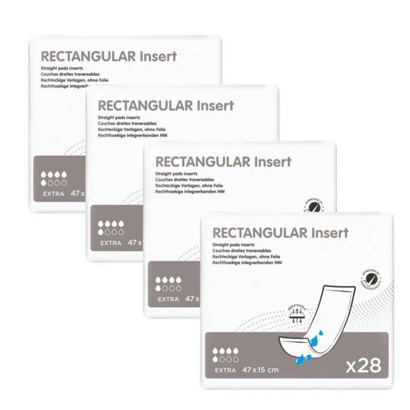 Ontex iD - Rectangular insert traversable - 15x47cm - Couches droites - Pack de 4 sachets Ontex ID Expert Rectangular - 1 Ontex iD - Rectangular insert traversable - 15x47cm - Couches droites - Pack de 4 sachets Ontex ID Expert Rectangular - 1