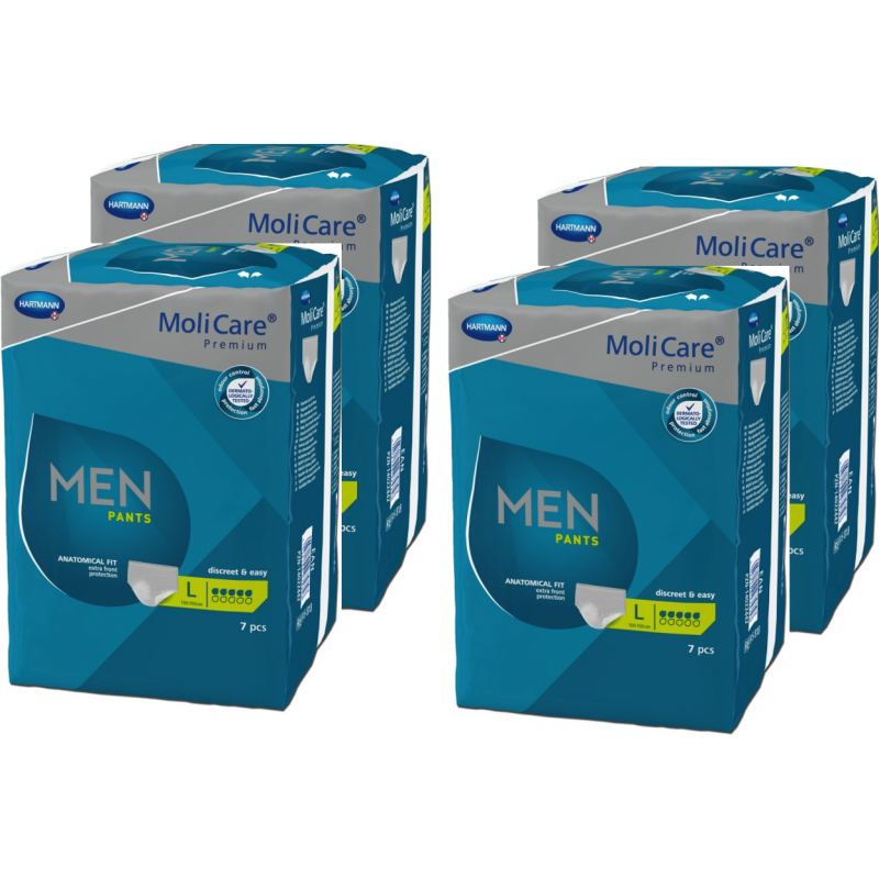 Hartmann MoliCare Men Pants L 5 gouttes - Protection urinaire homme - 4 sachets Hartmann Molicare Premium Men - 1 Hartmann MoliCare Men Pants L 5 gouttes - Protection urinaire homme - 4 sachets Hartmann Molicare Premium Men - 1