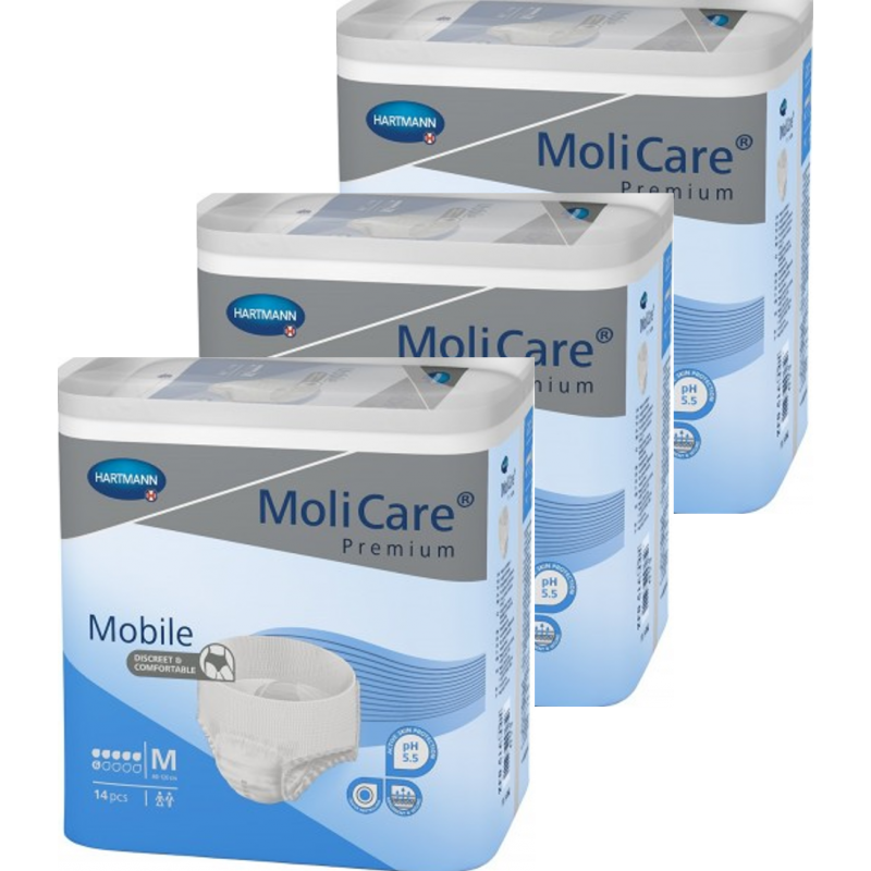 MoliCare Mobile Slip Absorbant / Pants - 6 gouttes M - Pack de 3 sachets Hartmann MoliCare Premium Mobile - 1 MoliCare Mobile Slip Absorbant / Pants - 6 gouttes M - Pack de 3 sachets Hartmann MoliCare Premium Mobile - 1