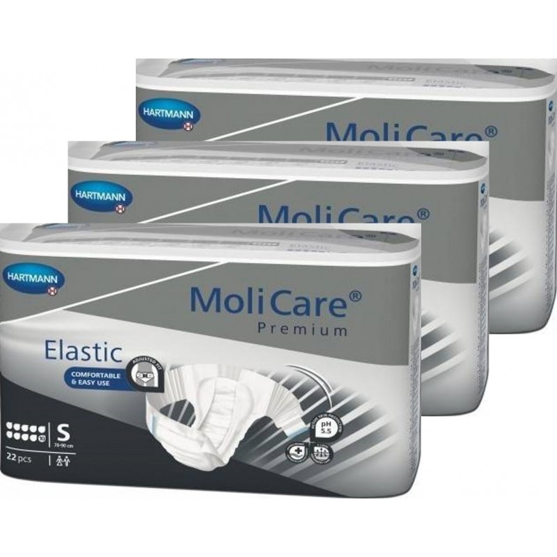 Hartmann MoliCare Elastic S - 10 Gouttes - Couches adulte - pack de 3 sachets Hartmann Molicare Premium Elastic - 1 Hartmann MoliCare Elastic S - 10 Gouttes - Couches adulte - pack de 3 sachets Hartmann Molicare Premium Elastic - 1
