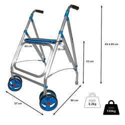 Rollator 2 roues pivotantes ARA-D Identités - 4