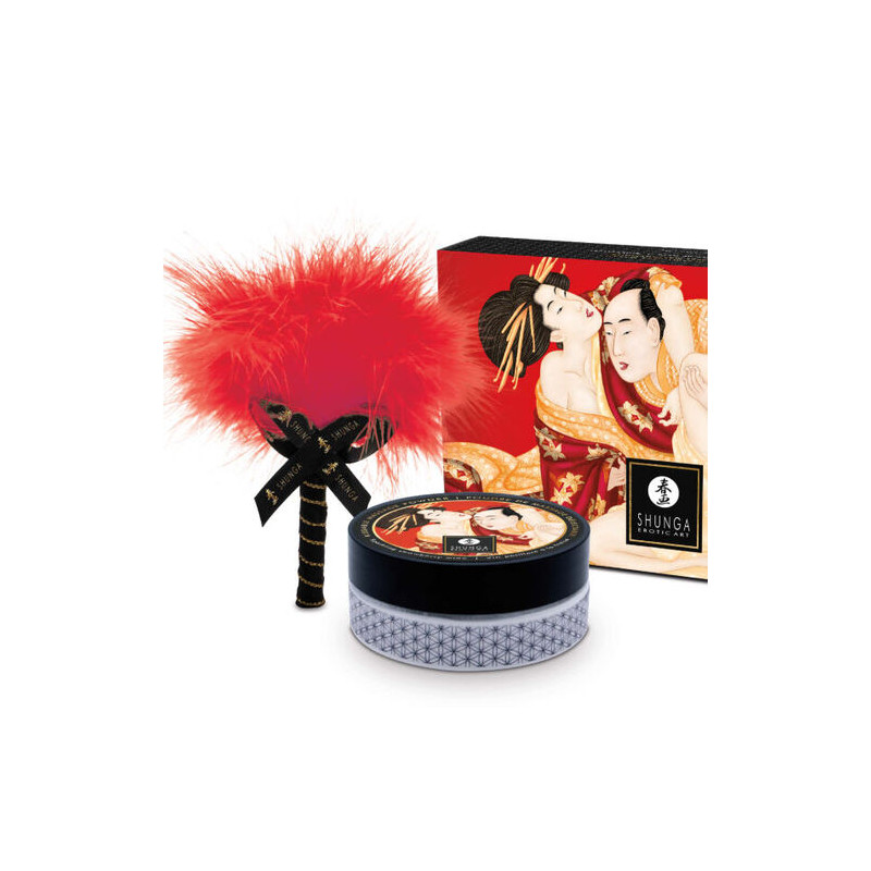 Shunga - Kit de poudre de massage comestible - Fraise - 1 Shunga - Kit de poudre de massage comestible - Fraise - 1