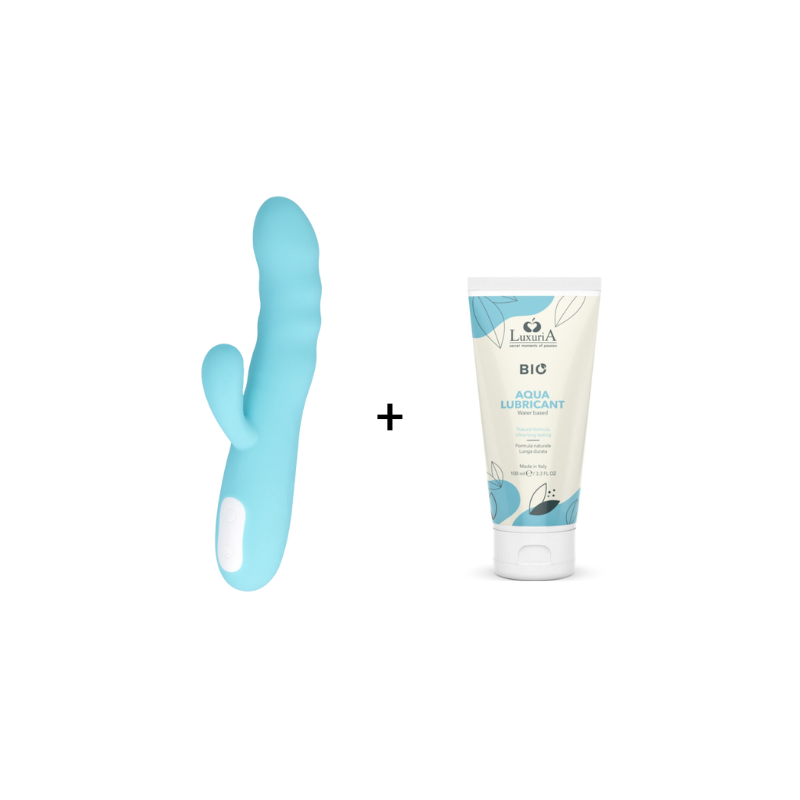 Mia - Vibrateur Rotatif eiffel turquoise bleu + Lubrifiant BIO 100 ml MIA - 1 Mia - Vibrateur Rotatif eiffel turquoise bleu + Lubrifiant BIO 100 ml MIA - 1