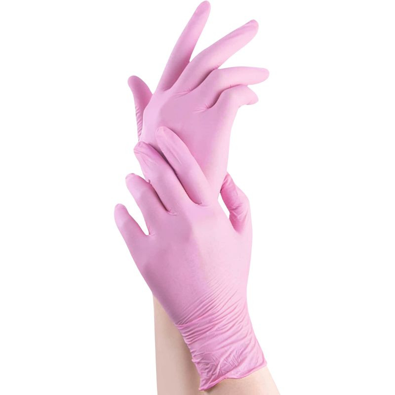 Gant nitrile non-poudré - Rose Identités - 1 Gant nitrile non-poudré - Rose Identités - 1