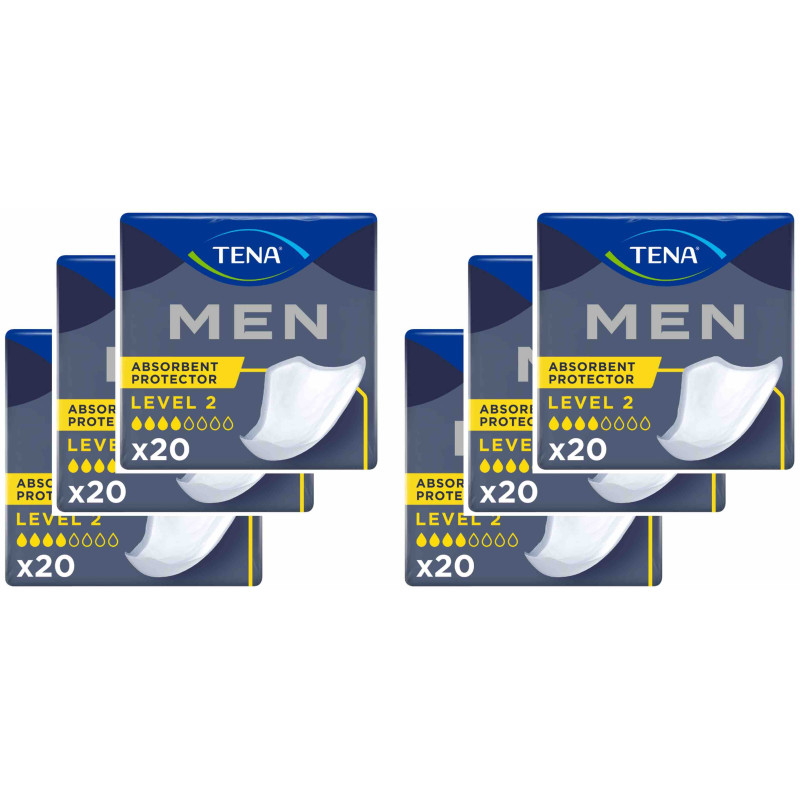 TENA Men Niveau 2 - Protection urinaire homme - Pack de 6 sachets Tena Men - 1