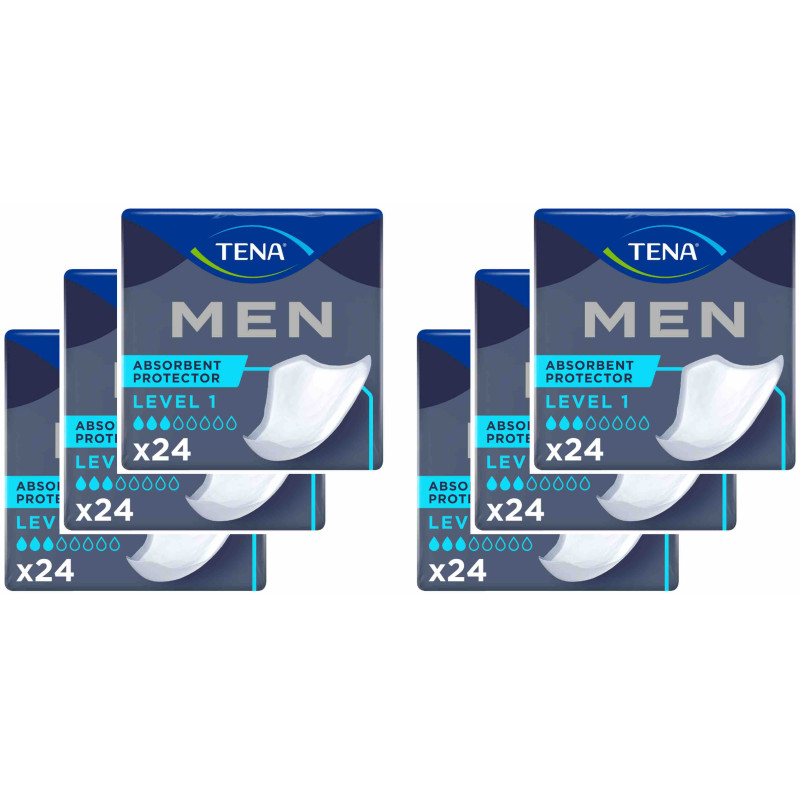 TENA Men Niveau 1 - Protection urinaire homme - Pack de 6 sachets Tena Men - 1 TENA Men Niveau 1 - Protection urinaire homme - Pack de 6 sachets Tena Men - 1