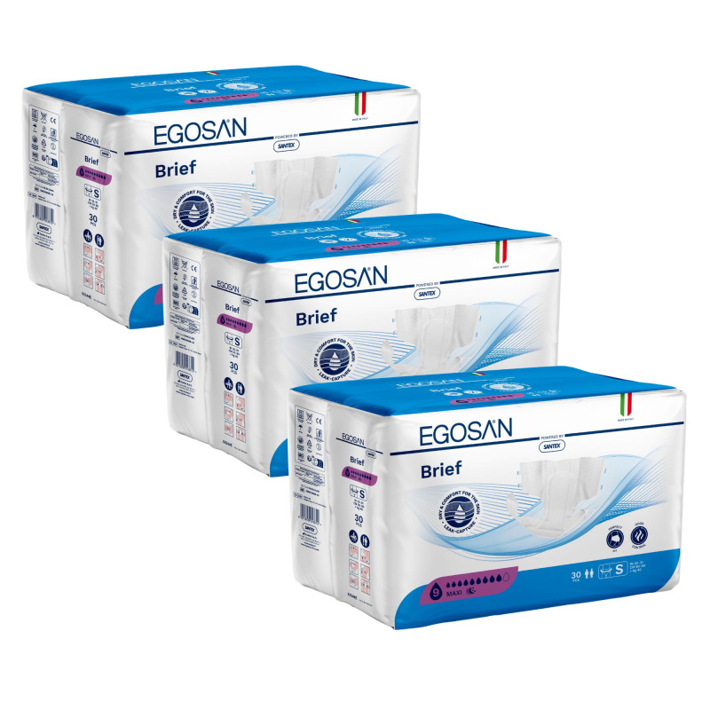 Egosan Slip - S MAXI - Pack de 3 sachets - Couches Adulte Egosan Slip - 1 Egosan Slip - S MAXI - Pack de 3 sachets - Couches Adulte Egosan Slip - 1