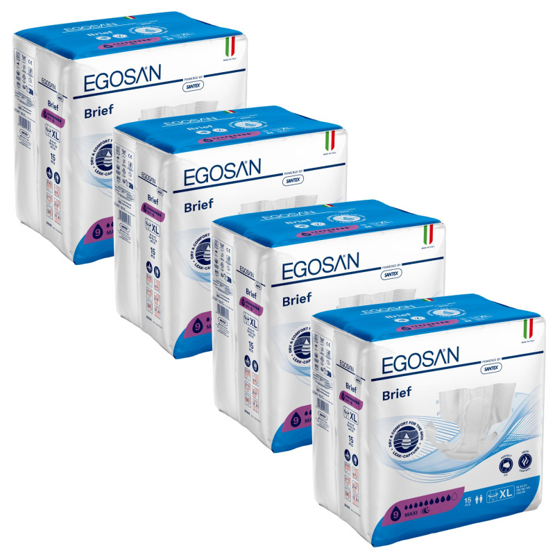 Egosan Slip - XL Maxi - Pack de 4 sachets - Couches Adulte Egosan Slip - 1 Egosan Slip - XL Maxi - Pack de 4 sachets - Couches Adulte Egosan Slip - 1
