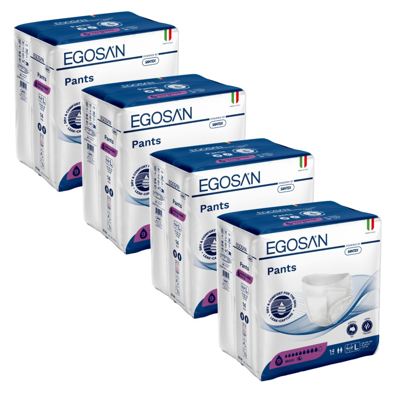 EGOSAN Pants L MAXI - Pack de 4 sachets - SLIP ABSORBANT / PANTS Egosan Pants - 1 EGOSAN Pants L MAXI - Pack de 4 sachets - SLIP ABSORBANT / PANTS Egosan Pants - 1