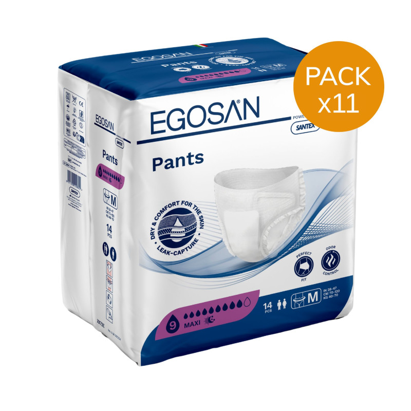 EGOSAN Pants M MAXI - Pack de 11 sachets - SLIP ABSORBANT / PANTS Egosan Pants - 1 EGOSAN Pants M MAXI - Pack de 11 sachets - SLIP ABSORBANT / PANTS Egosan Pants - 1