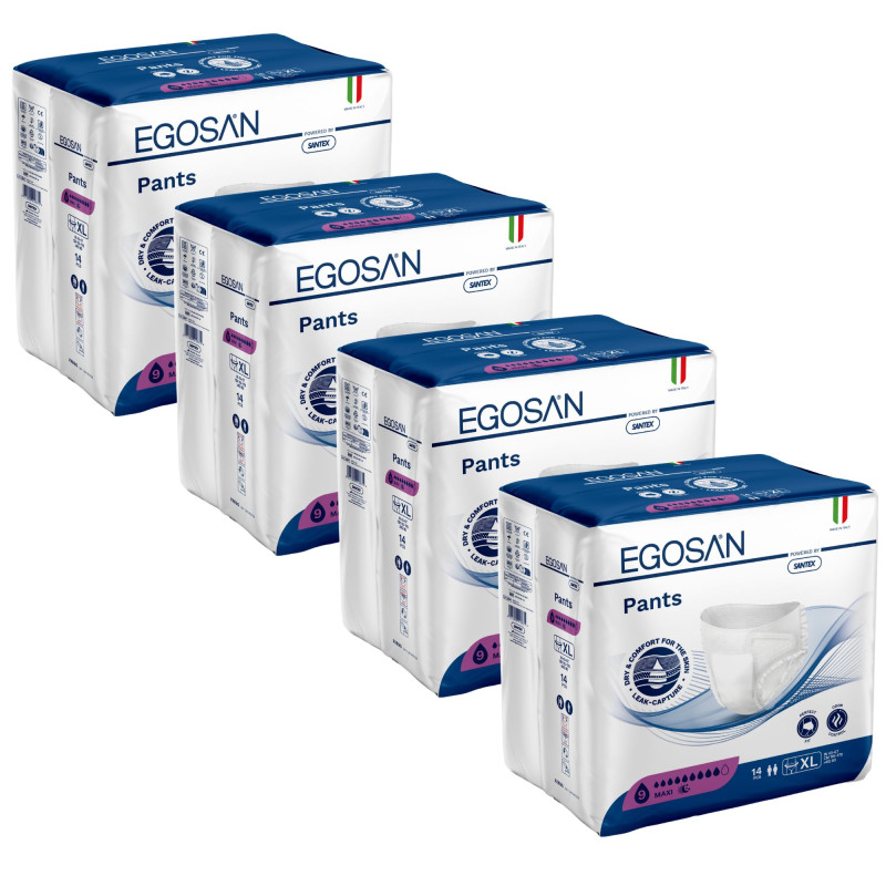 EGOSAN Pants XL MAXI - Pack de 4 sachets - SLIP ABSORBANT / PANTS Egosan Pants - 1 EGOSAN Pants XL MAXI - Pack de 4 sachets - SLIP ABSORBANT / PANTS Egosan Pants - 1