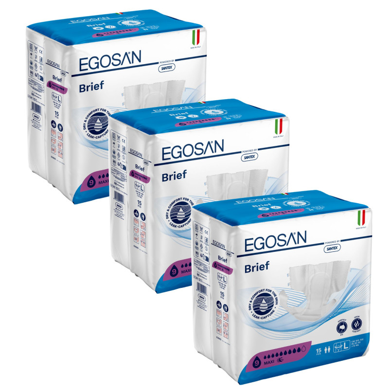 Egosan Slip - L MAXI - Pack de 3 sachets - Couches Adulte Egosan Slip - 1 Egosan Slip - L MAXI - Pack de 3 sachets - Couches Adulte Egosan Slip - 1
