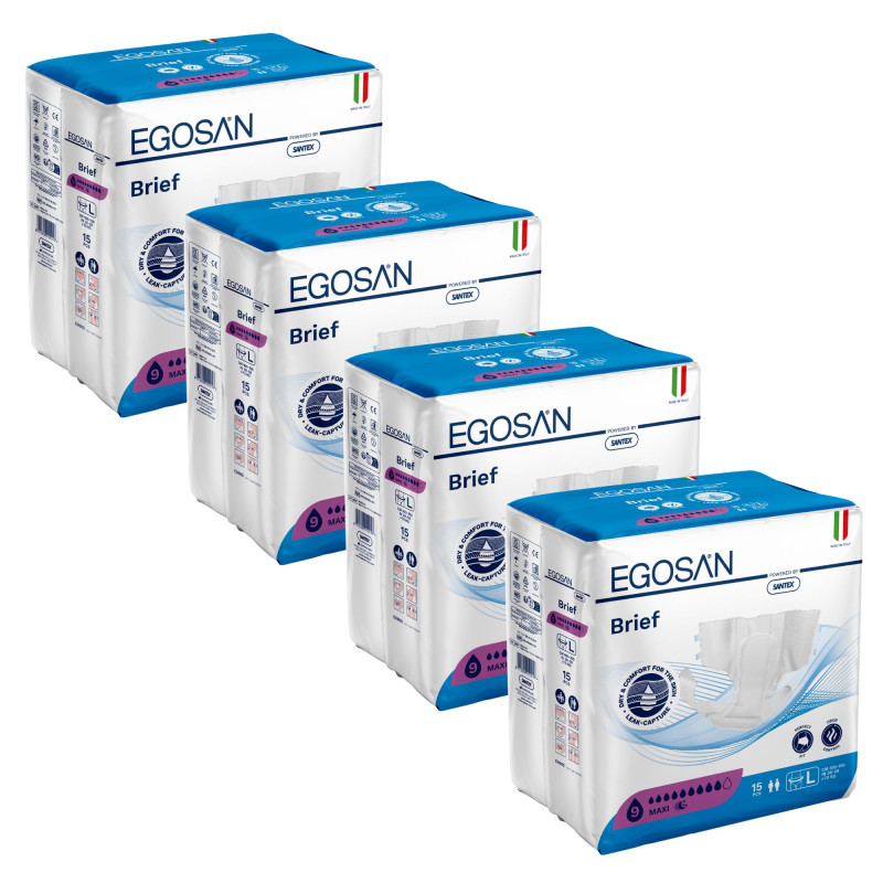 Egosan Slip - L MAXI - Pack de 4 sachets - Couches Adulte Egosan Slip - 1 Egosan Slip - L MAXI - Pack de 4 sachets - Couches Adulte Egosan Slip - 1