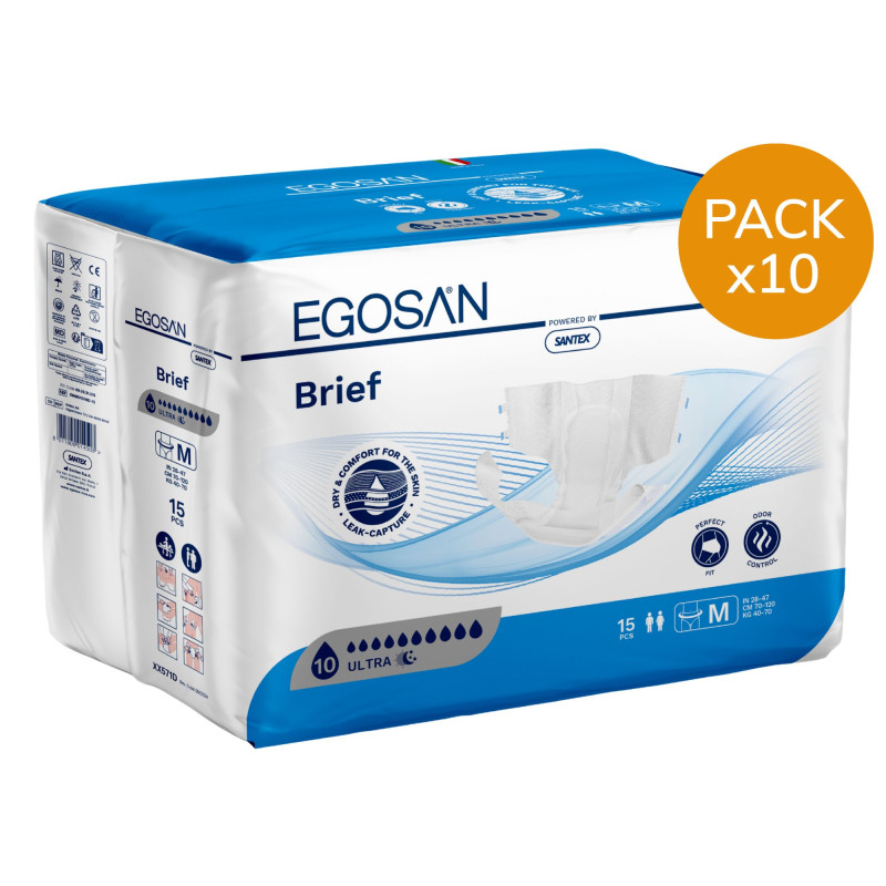 Egosan Slip - M ULTRA - Pack de 10 sachets- Couches Adulte Egosan Slip - 1 Egosan Slip - M ULTRA - Pack de 10 sachets- Couches Adulte Egosan Slip - 1