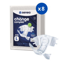 SENEA Change Complet - Taille L - 4000 ml - Ultra absorbant - Pack de 8 sachets SENEA - 1
