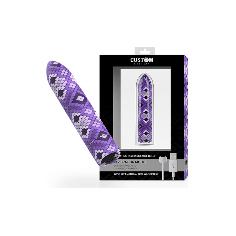 Custom Bullet - Vibromasseur discret et design - Serpent CUSTOM BULLETS - 1 Custom Bullet - Vibromasseur discret et design - Serpent CUSTOM BULLETS - 1