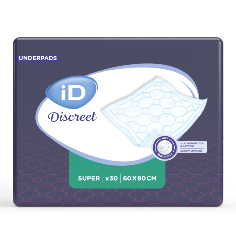 Ontex-ID Discreet Underpads Super - Alèses 60x90 - Pack de 8 sachets Ontex ID Expert Protect - 1