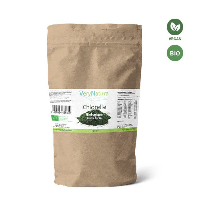 Détox & Vitalité - Chlorelle Bio Origine UE – 350 g de poudre Very Natura - 1