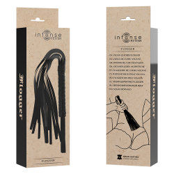 INTENSE - Fetish Flogger en cuir végétal ALL BLACK - 5