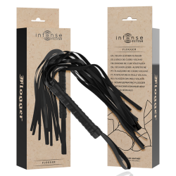 INTENSE - Fetish Flogger en cuir végétal ALL BLACK - 1
