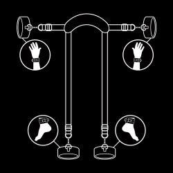 FETISH SUBMISSIVE - Position Maître avec 4 menottes doublées en néoprène FETISH SUBMISSIVE BONDAGE  - 5