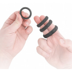 4 anneaux de constrictions silicone noir  - 3