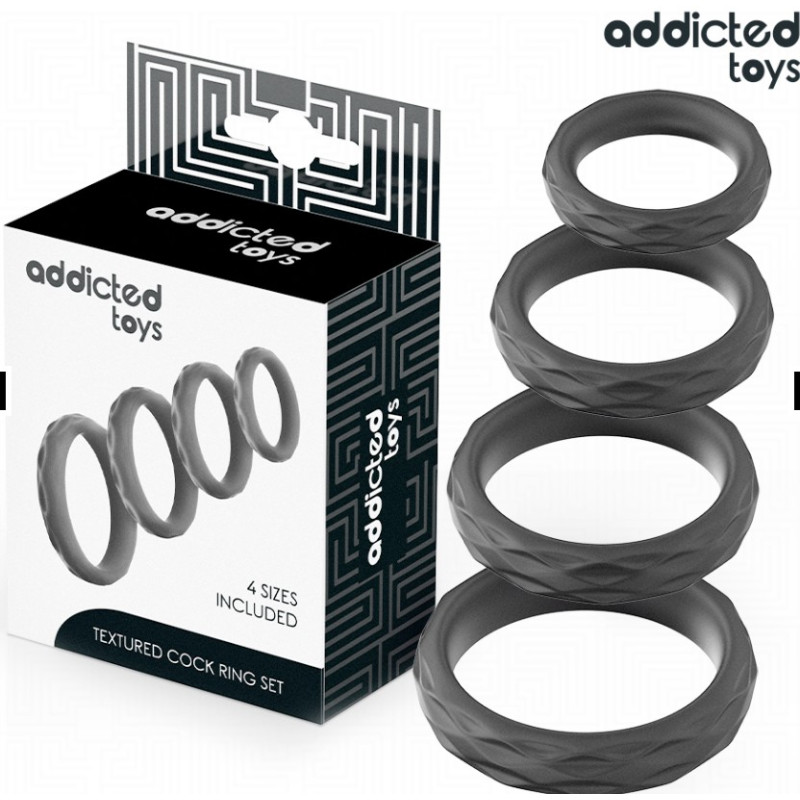 4 anneaux de constrictions silicone noir  - 1