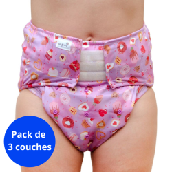 Pack de 3 couches lavables adulte + inserts Sweets - Pupus Pupus - 1