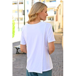 Tee shirt croisé dos fleuri - vêtement spécialisé L'âge d'or - 2