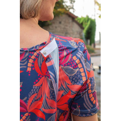 Tee shirt croisé dos motifs fleuri - vêtement spécialisé L'âge d'or - 2