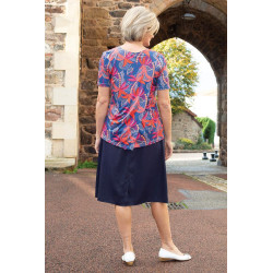 Tee shirt croisé dos motifs fleuri - vêtement spécialisé L'âge d'or - 3