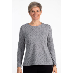 Pull croisé dos motifs viscose gris - vêtement spécialisé L'âge d'or - 1