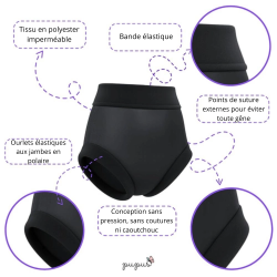 Shorty imperméable noir - Adulte Pupus - 3