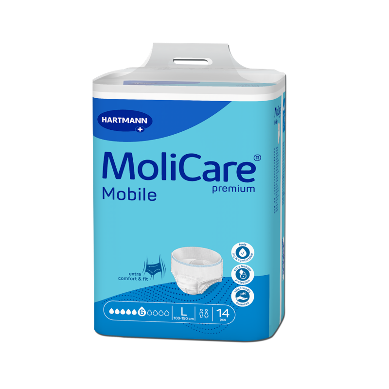 MoliCare Mobile - Slip Absorbant / Pants - 6 gouttes - L - Pack de 4 sachets Hartmann MoliCare Premium Mobile - 4