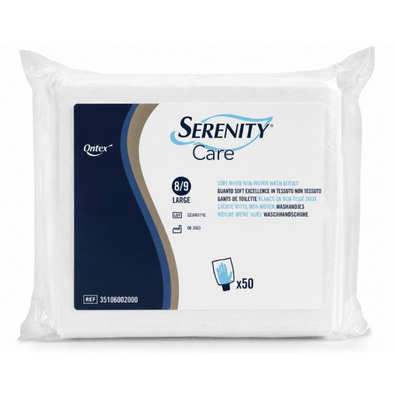Gant molletonné non tissé Serenity Care - 75g (blanc) Ontex Care - 1