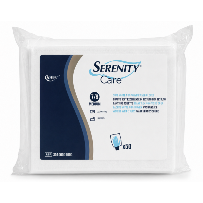 Gant molletonné non tissé Serenity Care - 75g (blanc) Ontex Care - 3