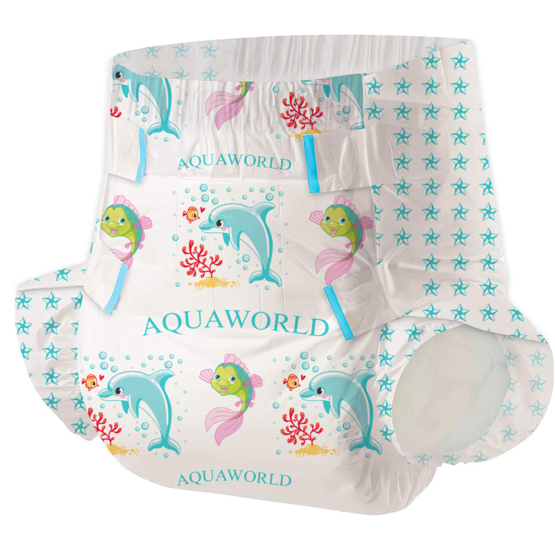 Couches ABDL AQUAWORLD motifs plastifiés AQUAWORLD - 1