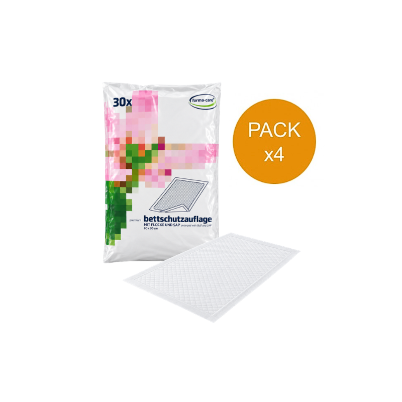 SEGUNA Medical Bed Pads Super - Pack de 4 sachets - Alèses jetables 60x90cm Seguna Bed Pads - 4